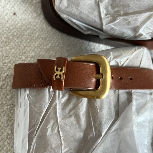 Sam Edelman Ilsie Ankle Strap Sandal Straw Cognac Size 10 - Picture 10 of 14